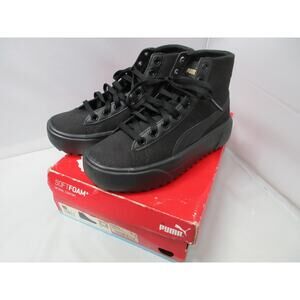 Puma Kaia Mid Womens Size 8.5 Black Platform Sneakers Shoes 384108-01